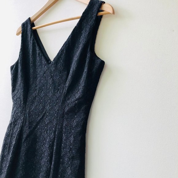 1980s Jacob Black Cocktail Lace Dress, Size 4 - Picture 1 of 11